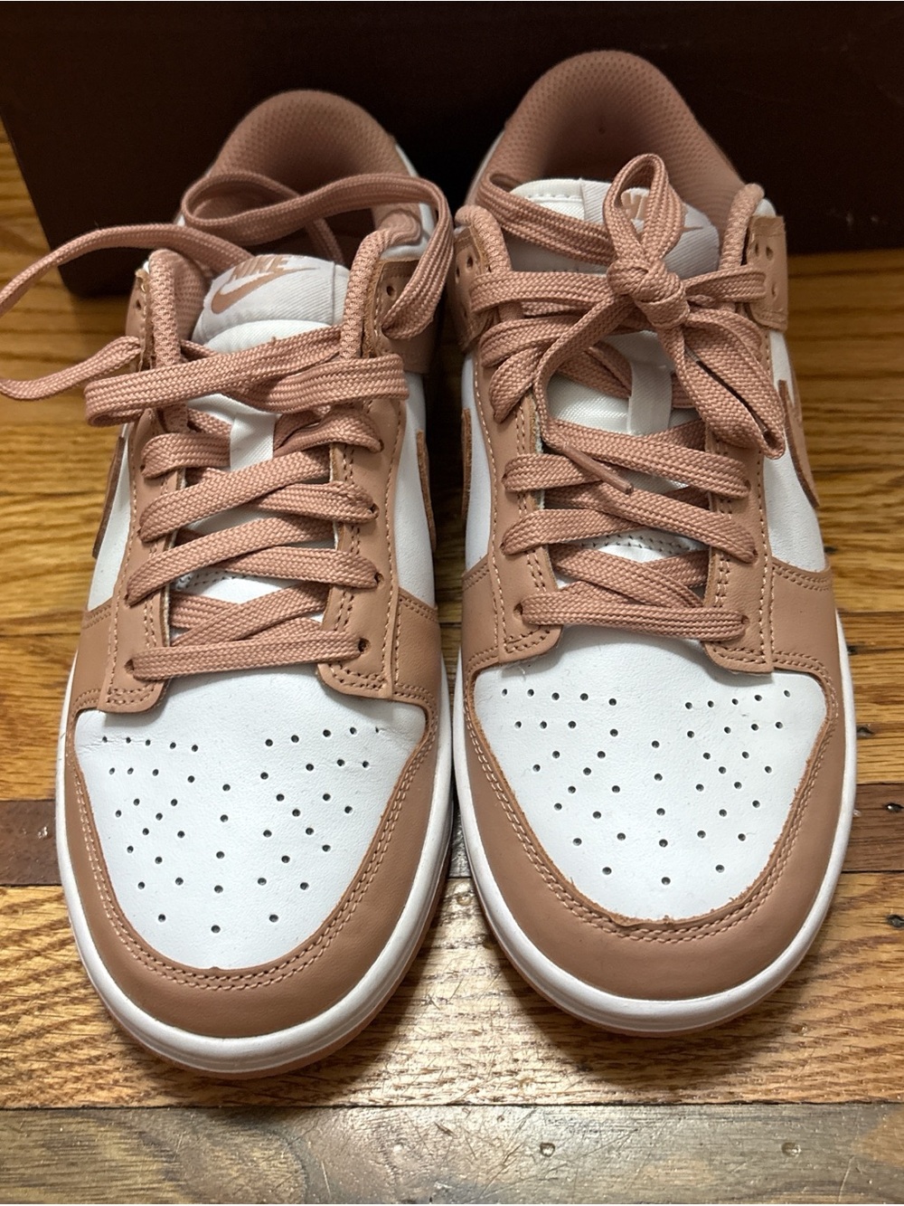 Nike Women’s Low-Top Sneakers in Rose Tan and White